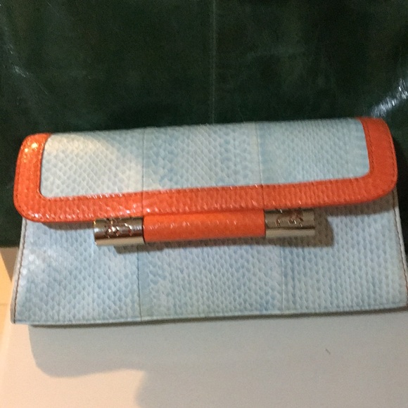 Katherine Kwei New York Handbags - New Katherine Kwei snakeskin day or eve clutch